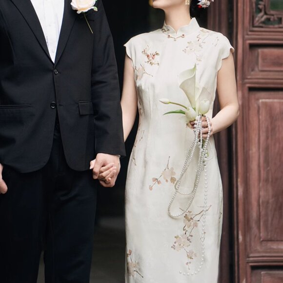 Heyue Huaxing | Xu Luo | New Chinese Style Silk Qipao Dress New with tag - Picture 5 of 10